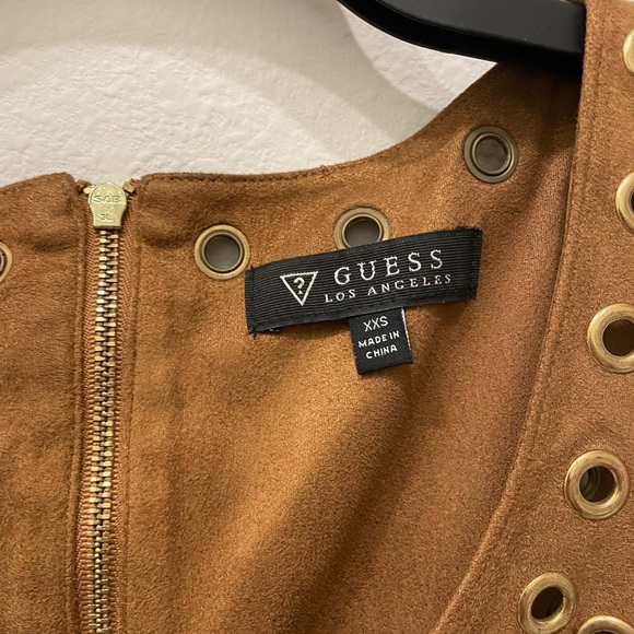 Guess Grommet Suede Mini Dress XXS - Picture 2 of 11